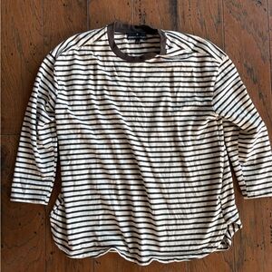 Tuckernuck striped cotton shirt brown and white